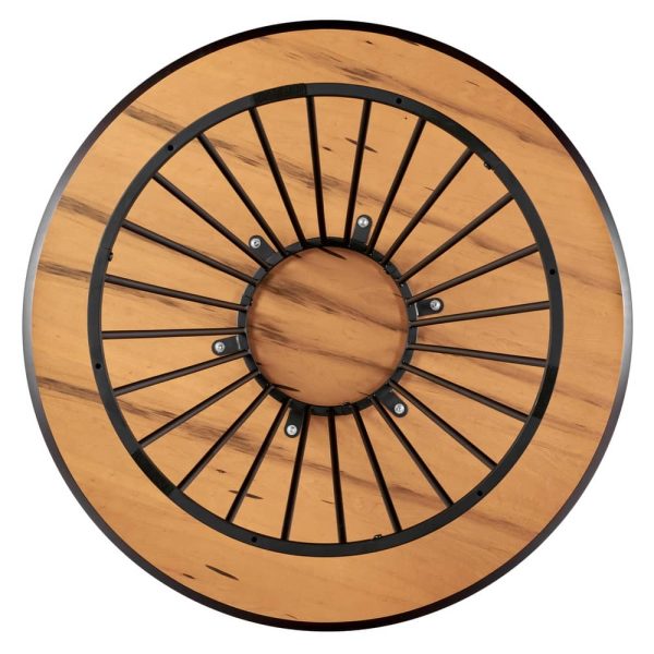 Стол Liverpool диам.110см, шпон орех лучевой набор, с чёрными ножками — изображение 5