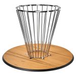 Стол Liverpool диам.110см, шпон орех лучевой набор, с хромированными ножками — изображение 4