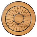 Стол Liverpool диам.110см, шпон орех лучевой набор, с хромированными ножками — изображение 5