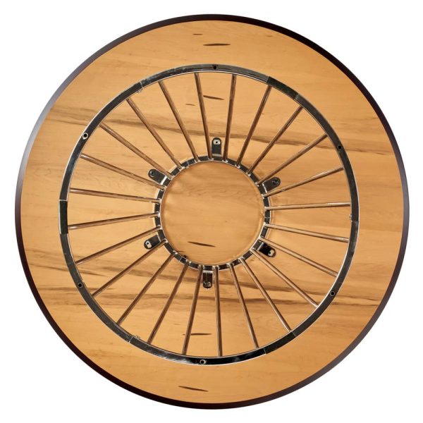 Стол Liverpool диам.110см, шпон орех лучевой набор, с хромированными ножками — изображение 5