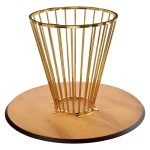 Стол Liverpool диам.110см, шпон орех лучевой набор, с золотистыми ножками — изображение 4