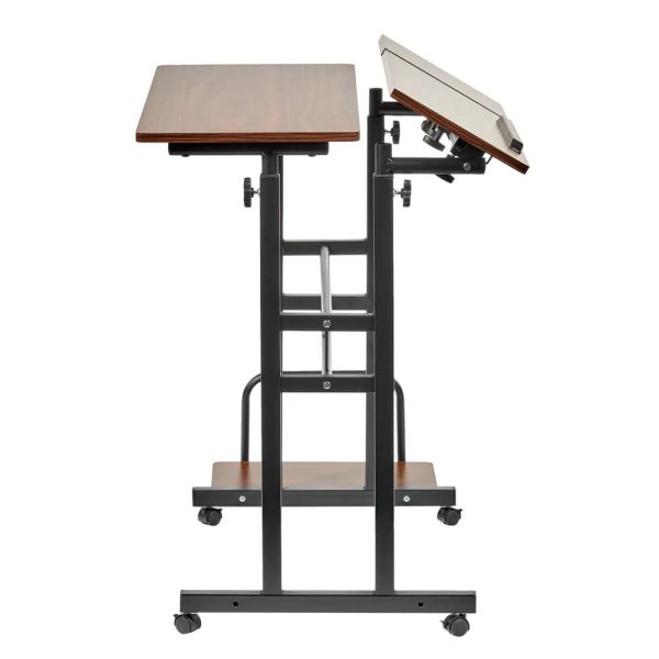 Стол многофункциональный Shuttle 80х58х80-130см, темное дерево, чёрный — изображение 4