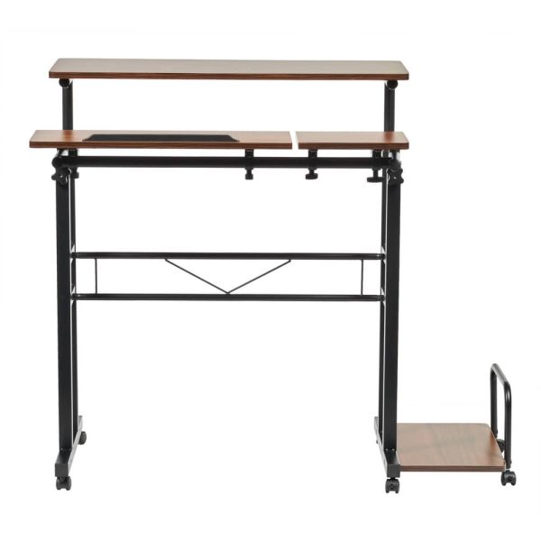 Стол многофункциональный Shuttle 80х58х80-130см, темное дерево, чёрный — изображение 5