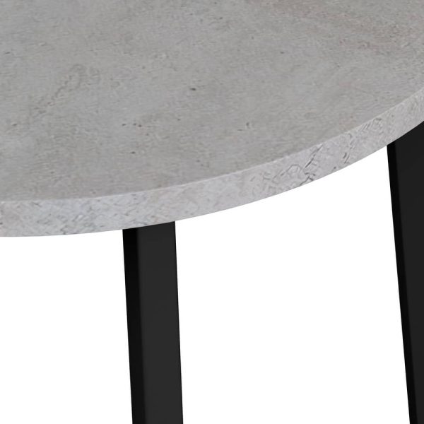 stol-next-kruglyj-raskladnoj-90-120x90x765sm-beton-lajt-chjornyj-4 Стол Next круглый раскладной 90-120x90x76,5см, Бетон Лайт, чёрный — изображение 5