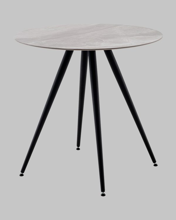 Стол Ники круглый столешница керамика Italian light grey 800 — изображение 2