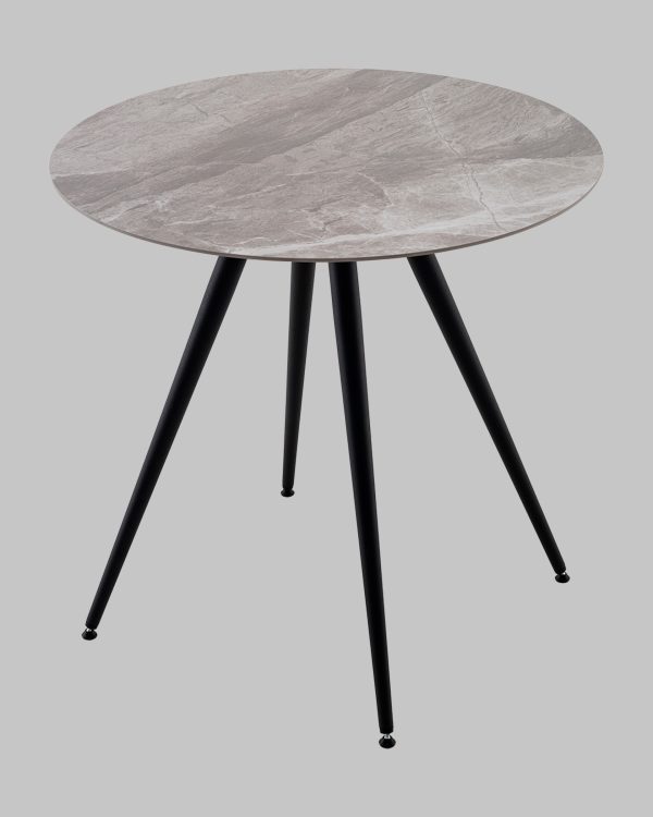 Стол Ники круглый столешница керамика Italian light grey 800 — изображение 3
