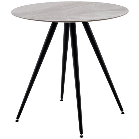 Стол Ники круглый столешница керамика Italian light grey 800