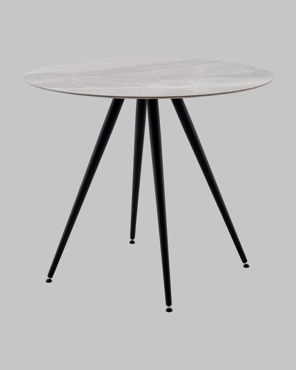 Стол Ники круглый столешница керамика Italian light grey 900 — изображение 2