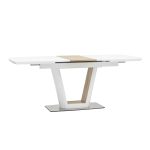 Стол обеденный Атланта раскладной 160-200*90 глянцевый белый