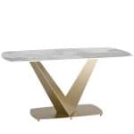 Стол обеденный Аврора 160*90 керамика светлая