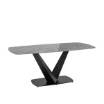 Стол обеденный Аврора 180*90 керамика черная