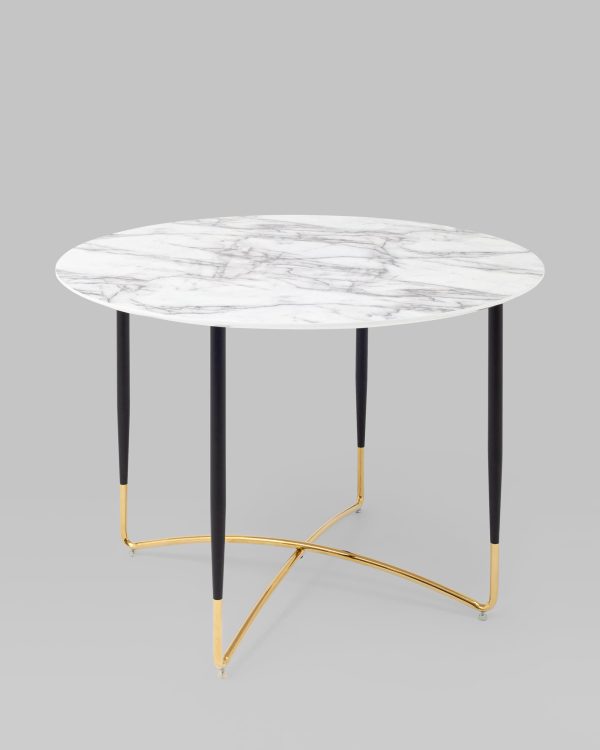 Стол обеденный Даймакс 110*110 белый мрамор — изображение 2