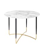 Стол обеденный Даймакс 110*110 белый мрамор