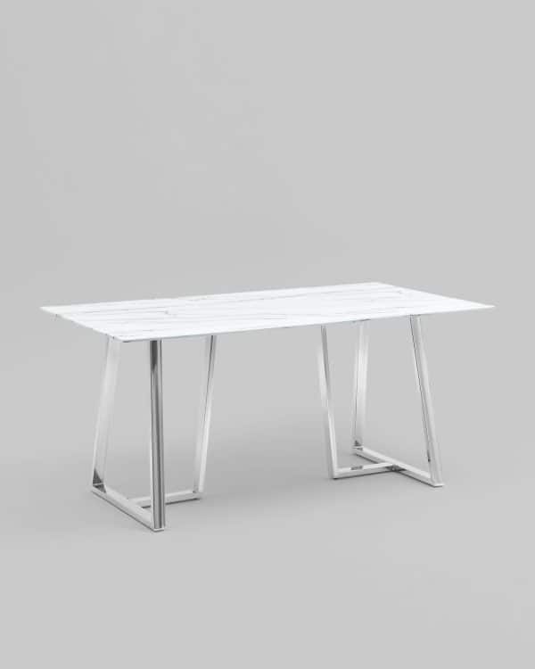 Стол обеденный Даллас 160*90 белый стеклянный — изображение 2