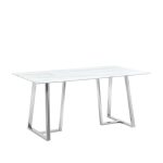 Стол обеденный Даллас 160*90 белый стеклянный