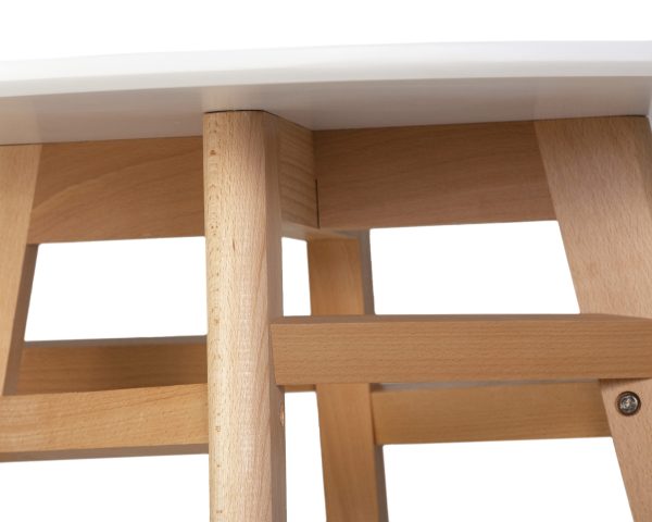 Стол обеденный DOBRIN ALBERT'90, белая столешница, основание светлый бук — изображение 4