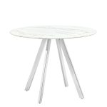 Стол обеденный Хьюстон D100 белый стеклянный