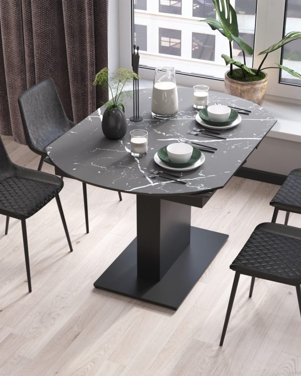 Стол обеденный Хлоя раскладной 120-180*90 керамика темная — изображение 3