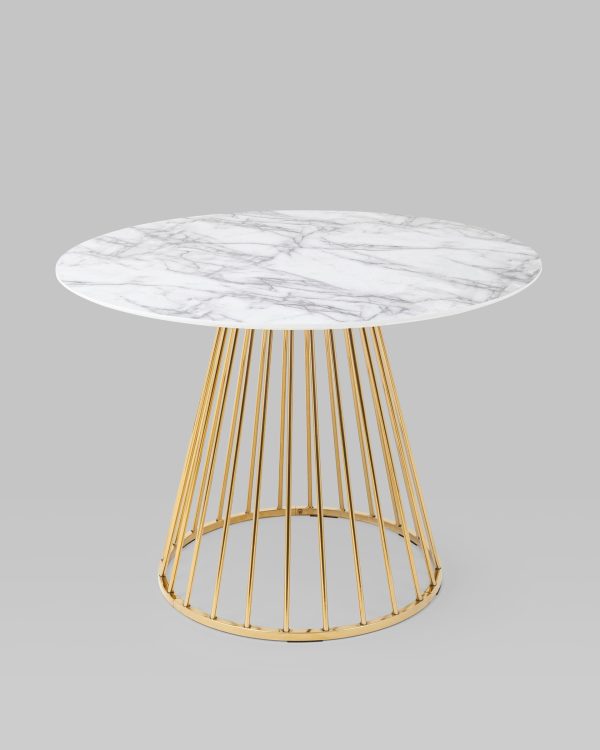 Стол обеденный Ливерпуль 110*110 белый мрамор — изображение 2