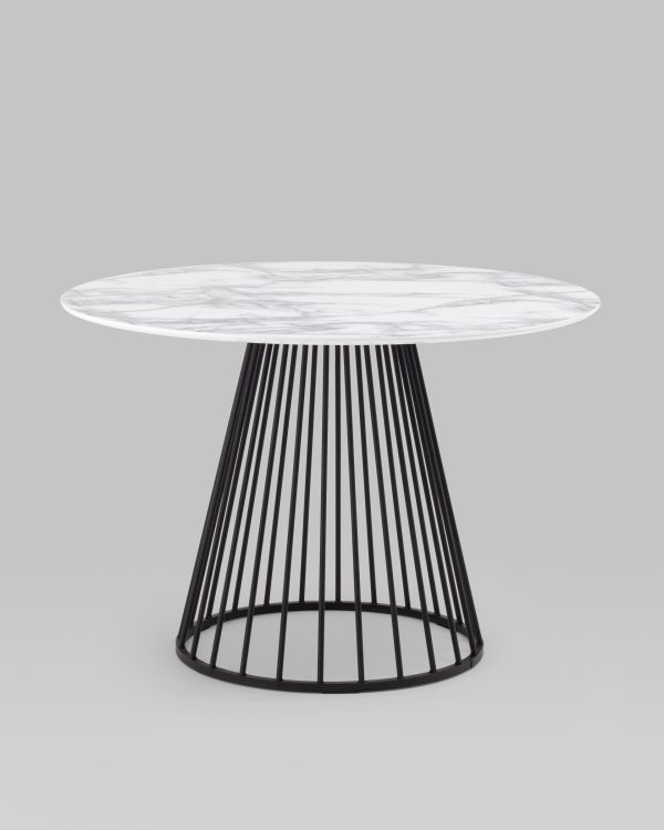 stol-obedennyj-liverpul-110110-belyj-mramor-chernaja-nozhka-1 Стол обеденный Ливерпуль 110*110 белый мрамор черная ножка — изображение 2