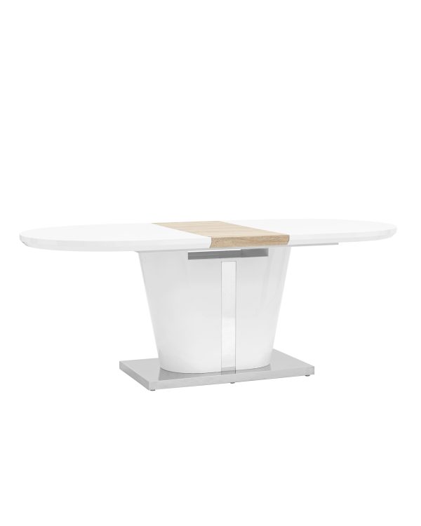 Стол обеденный Мулен раскладной 160-220*90 глянцевый белый — изображение 2