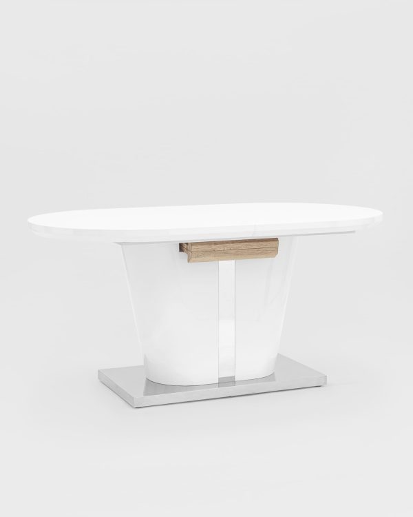 Стол обеденный Мулен раскладной 160-220*90 глянцевый белый — изображение 3