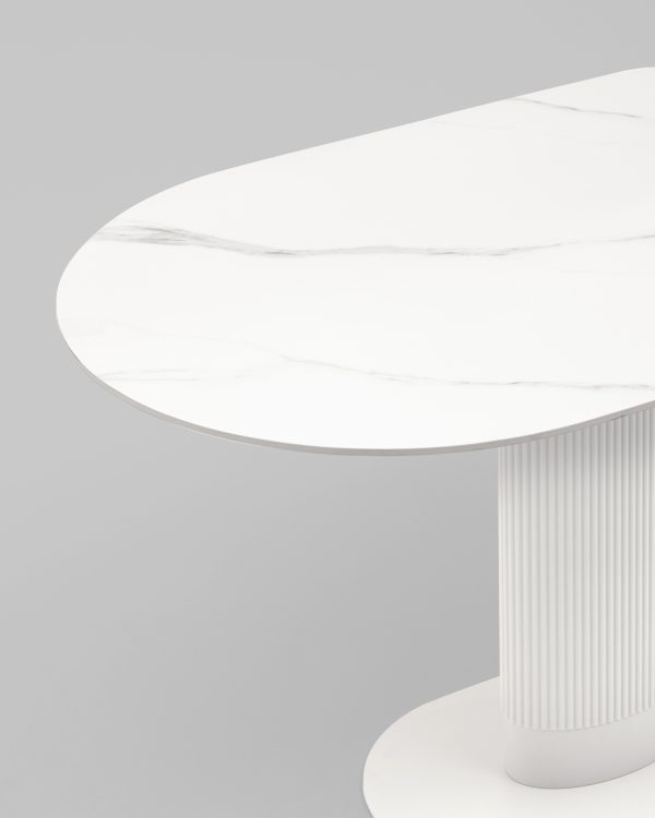 Стол обеденный Mystery 130х80 см белый керамика — изображение 3