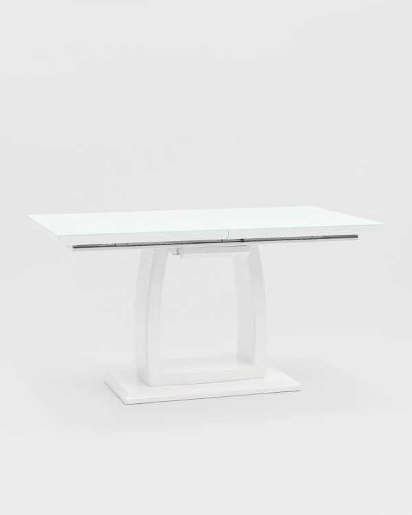 Стол обеденный Орлеан раскладной 140-170*80 глянцевый белый — изображение 2