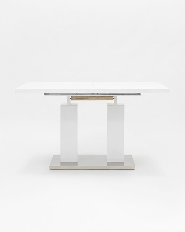 Стол обеденный Сиэтл раскладной 140-180*90 глянцевый белый — изображение 3