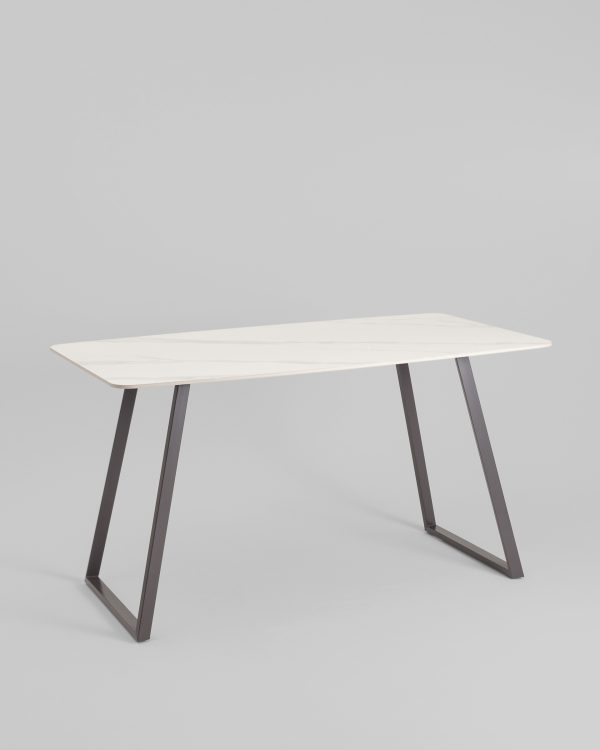 Стол обеденный Vermont 140*80 см керамика белая ножки серые — изображение 2