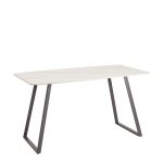 Стол обеденный Vermont 140*80 см керамика белая ножки серые