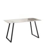 Стол обеденный Vermont 140*80 см керамика светлая ножки черные