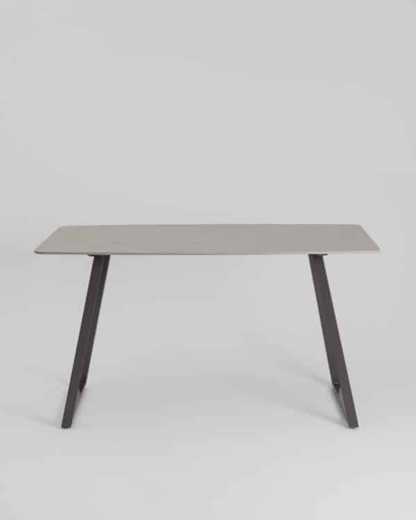 Стол обеденный Vermont 140*80 см  керамика темная ножки серые — изображение 3