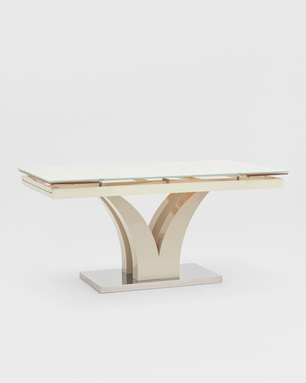 Стол обеденный Верона раскладной 160-220*90 глянцевый бежевый — изображение 3