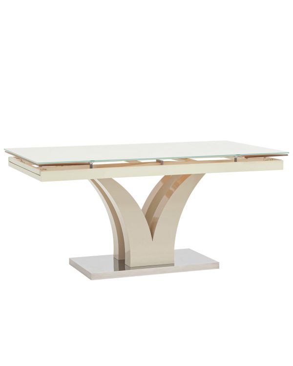 Стол обеденный Верона раскладной 160-220*90 глянцевый бежевый