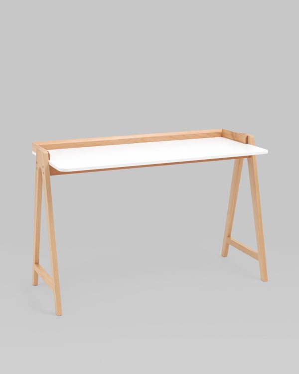 Стол письменный Pyramid 118*53 белый/светлое дерево — изображение 2