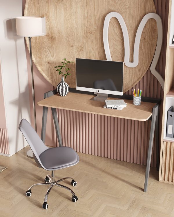 Стол письменный Pyramid 118*53 светлое дерево/серый — изображение 3