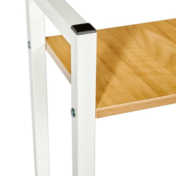 stol-pismennyj-s-polkami-frame-100x45x110-sm-svetloe-derevo-belyj-3 Стол письменный с полками Frame 100x45x110 см, светлое дерево, белый — изображение 4