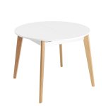 Стол Rondo 100-135*100 бук/белый