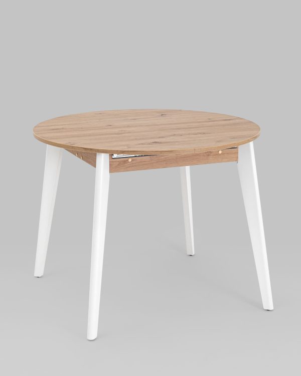 Стол Rondo 100-135*100 дуб/белый — изображение 2