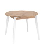Стол Rondo 100-135*100 дуб/белый