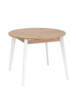 Стол Rondo 100-135*100 дуб/белый