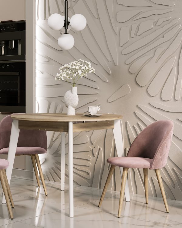 Стол Rondo 100-135*100 дуб/белый — изображение 3