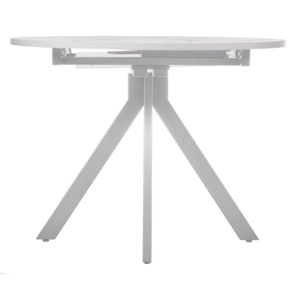 stol-rudolf-kruglyj-raskladnoj-100-130x100x75sm-belyj-mramor-belyj-3 Стол Rudolf круглый раскладной 100-130x100x75см, белый мрамор, белый — изображение 4
