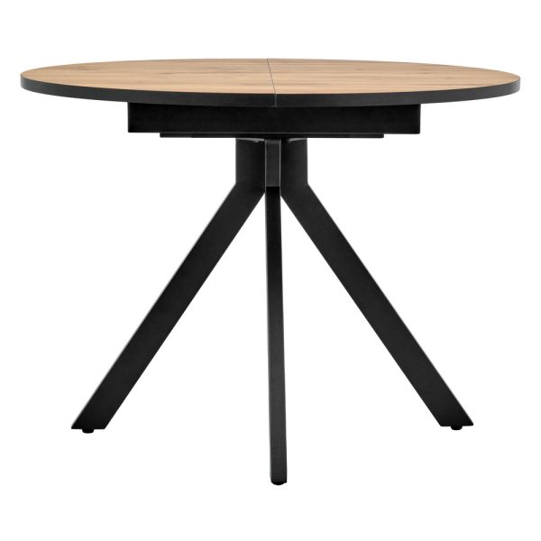 stol-rudolf-kruglyj-raskladnoj-100-130x100x75sm-dub-votan-chjornyj-3 Стол Rudolf круглый раскладной 100-130x100x75см, Дуб Вотан, чёрный — изображение 4