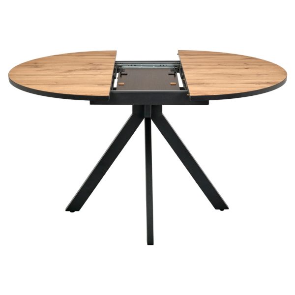stol-rudolf-kruglyj-raskladnoj-100-130x100x75sm-dub-votan-chjornyj-4 Стол Rudolf круглый раскладной 100-130x100x75см, Дуб Вотан, чёрный — изображение 5