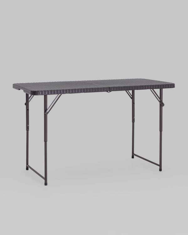 Стол складной чемодан пластиковый Кейт 120 коричневый — изображение 2