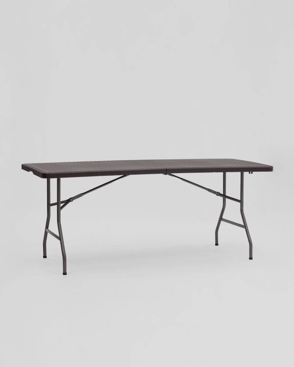 stol-skladnoj-chemodan-plastikovyj-kejt-180-korichnevyj-1 Стол складной чемодан пластиковый Кейт 180 коричневый — изображение 2