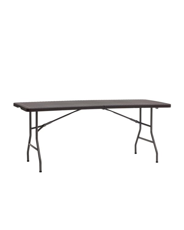 Стол складной чемодан пластиковый Кейт 180 коричневый Стол складной чемодан пластиковый Кейт 180 коричневый