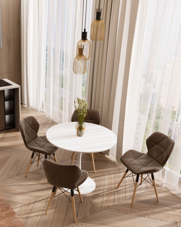 Стол Tulip D90 белый — изображение 3